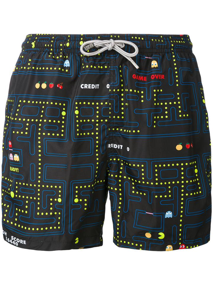 Mc2 Saint Barth - Pacman Swim Shorts - Men - Polyamide/polyester/spandex/elastane - Xxxl, Blue, Polyamide/polyester/spandex/elastane