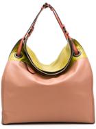 Bottega Veneta Intrecciato Panel Tote - Pink & Purple