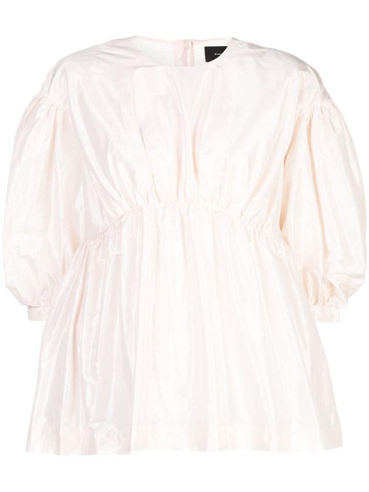 Simone Rocha Puffed Half-sleeved Blouse - Pink