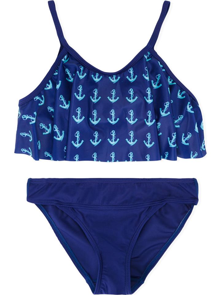 Duskii Girl - Anchor Print Bikini - Kids - Polyester/spandex/elastane - 10 Yrs, Blue