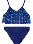 Duskii Girl - Anchor Print Bikini - Kids - Polyester/spandex/elastane - 10 Yrs, Blue