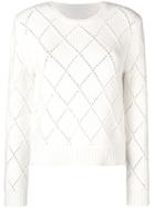 Chinti & Parker Embroidered Long-sleeve Sweater - White