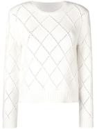 Chinti & Parker Embroidered Long-sleeve Sweater - White