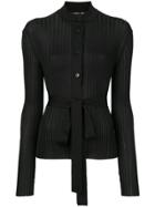 Emilio Pucci Belted Ribbed-knit Cardigan - Black