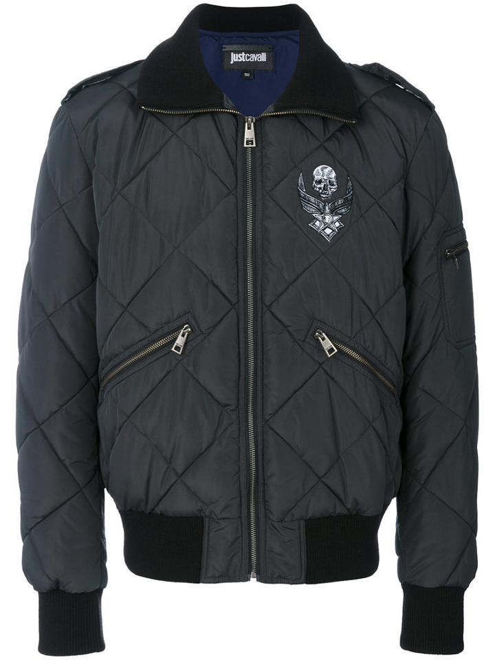 Just Cavalli - Quilted Bomber Jacket - Men - Polyester - 46, Black, Polyester