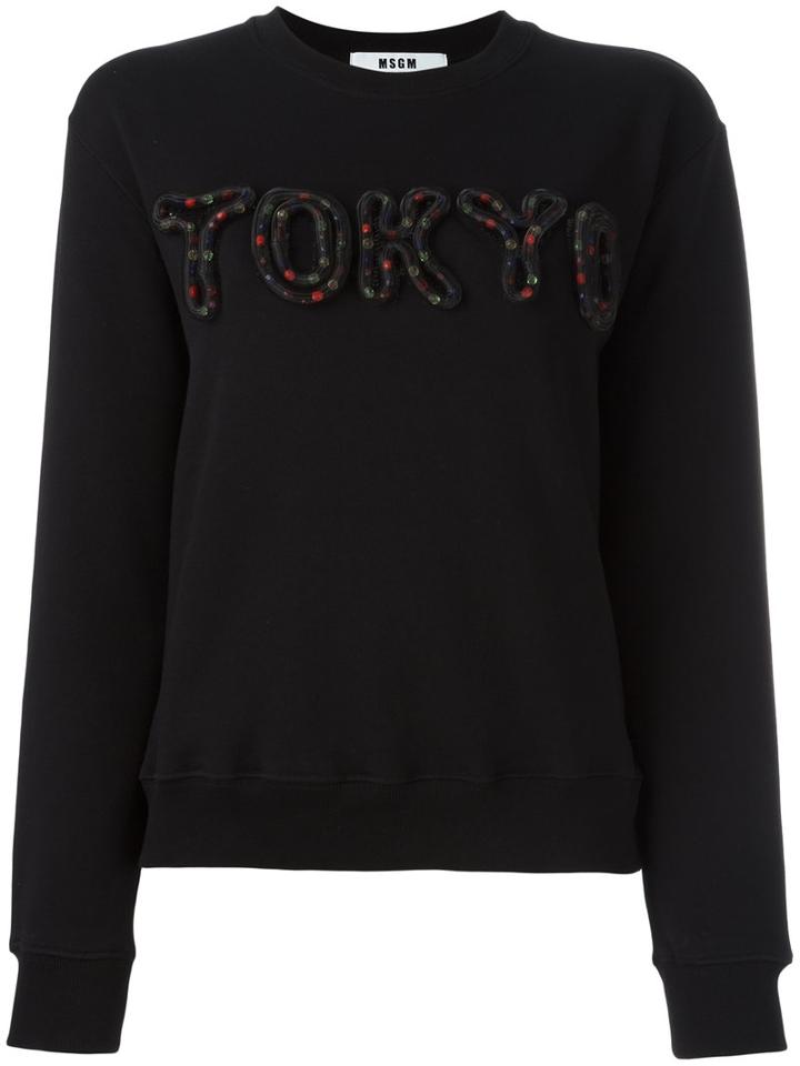 Msgm - Tokyo Sweatshirt - Women - Cotton - L, Black, Cotton