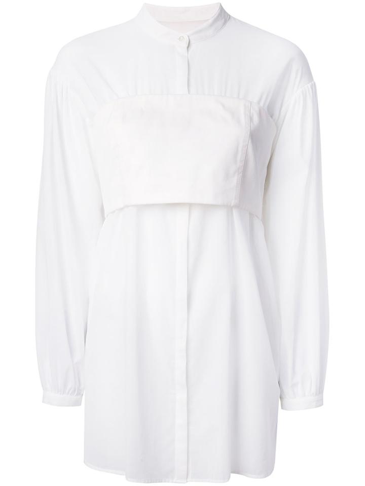 3.1 Phillip Lim - Band Detail Shirt - Women - Cotton - 2, White, Cotton