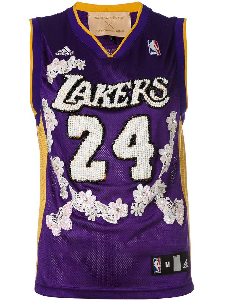Night Market - Lakers Embroidered Nba Tank - Women - Polyester - One Size, Pink/purple, Polyester