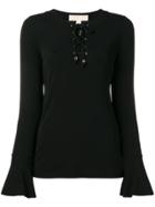 Michael Michael Kors Lace-up Sweatshirt - Black
