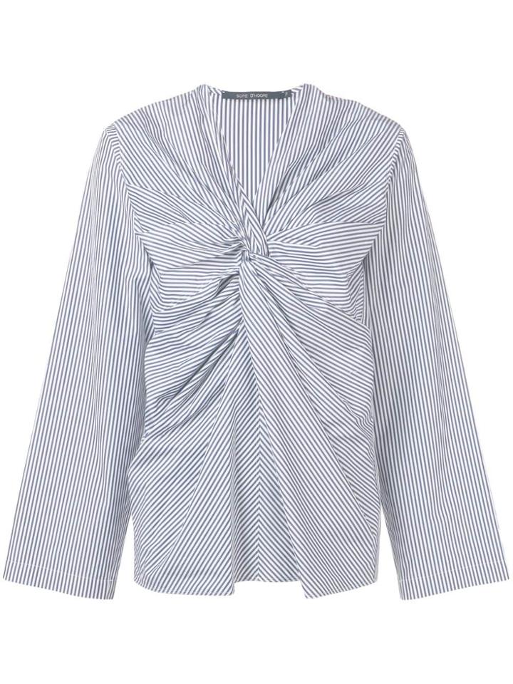 Sofie D'hoore Striped Knot Top - Blue