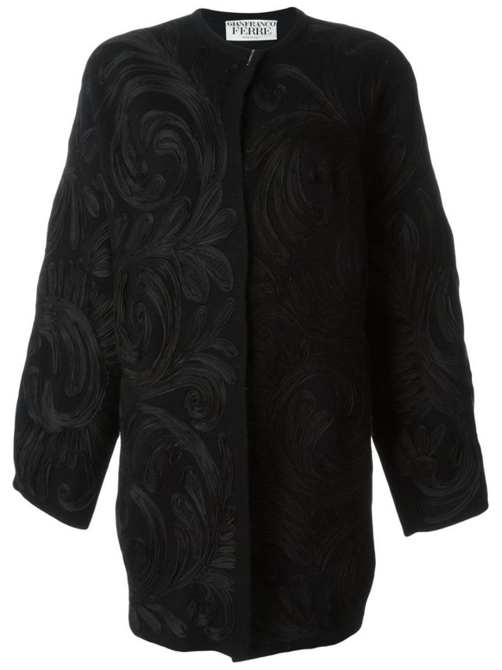 Gianfranco Ferre Vintage Swirl Appliqué Coat