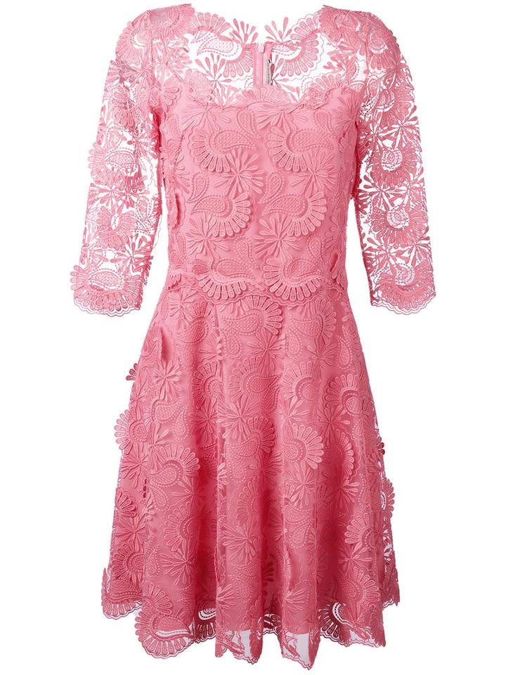 Ermanno Scervino Lace Shift Dress, Women's, Size: 46, Pink/purple, Silk/polyester