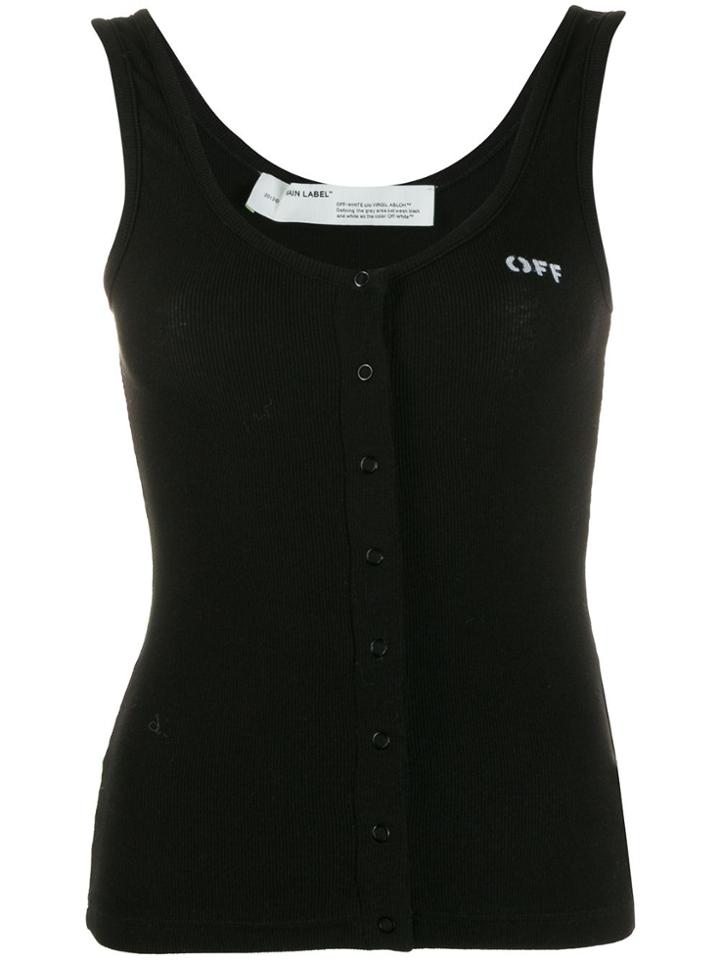 Off-white Buttoned Tank Top - Black
