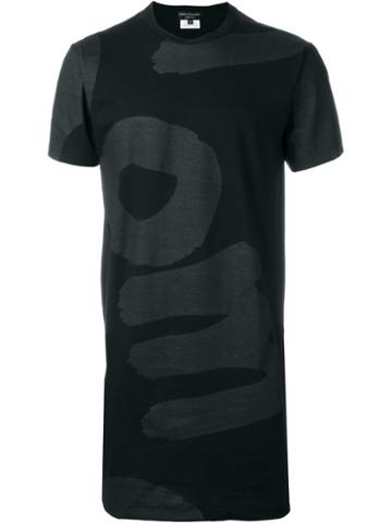Comme Des Garçons Homme Plus Printed Long Line T-shirt, Men's, Size: Small, Black, Cotton