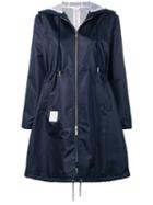 Thom Browne Center Back Long Hooded Navy Parka - Blue