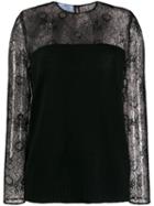 Prada Lace Panel Sweater - Black
