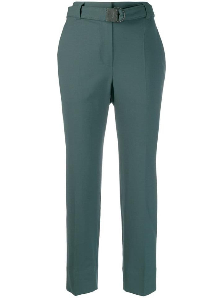 Brunello Cucinelli Belted Cropped Trousers - Green