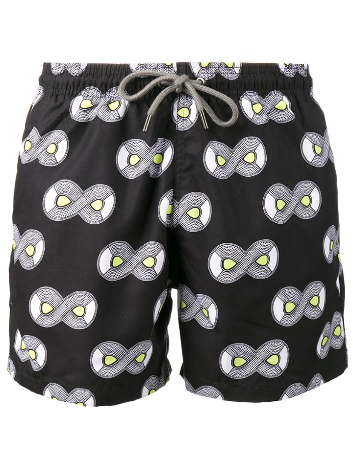 Okun Ali Oju Print Swim Shorts - Black