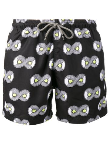 Okun Ali Oju Print Swim Shorts - Black