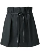 3.1 Phillip Lim Origami Pleat Shorts, Women's, Size: 4, Black, Cotton/polyamide/spandex/elastane/polyurethane