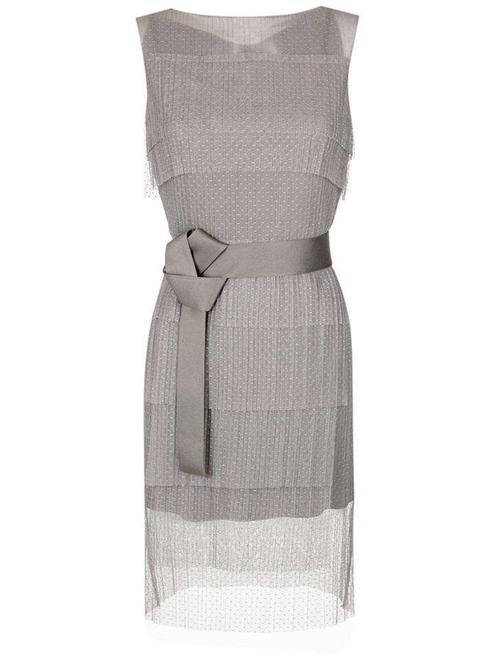 Gloria Coelho Pleated Tulle Dress - Grey