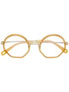 Chloé Eyewear Round Geometric Frame Glasses - Metallic