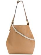 Burberry The Leather Grommet Detail Bag - Neutrals