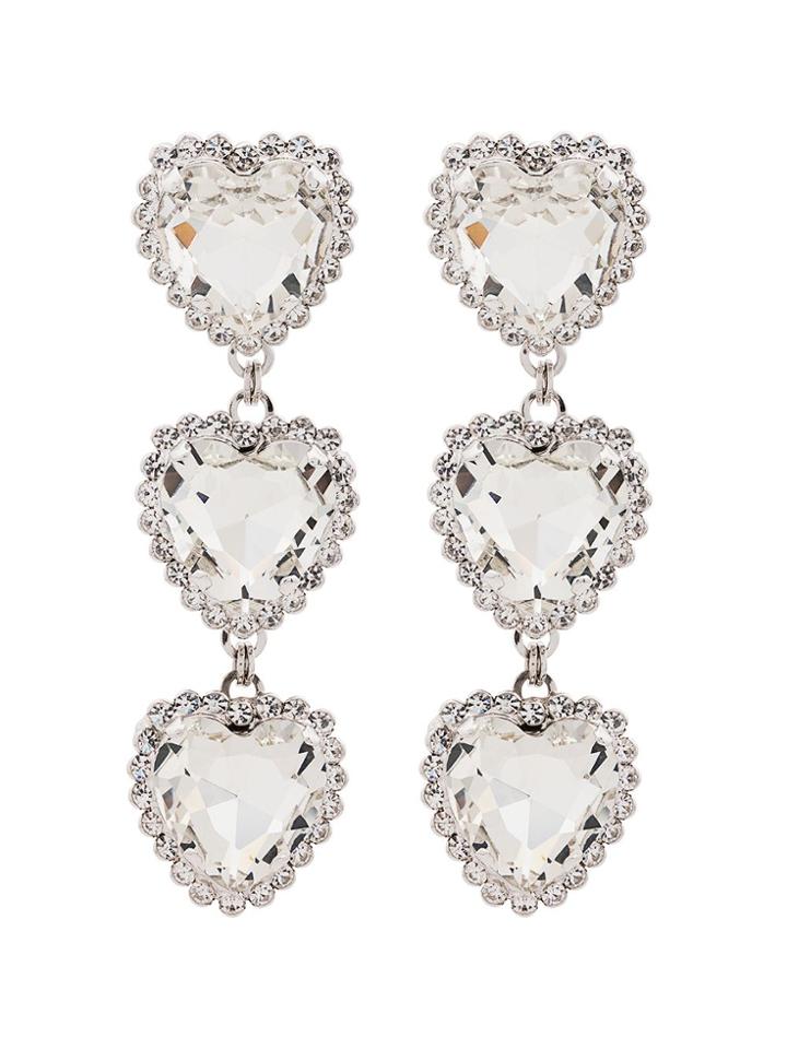 Alessandra Rich Arich Heart Crystl Erng - Metallic