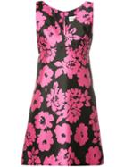 Milly Floral Print V-neck Dress, Women's, Size: 4, Pink/purple, Polyester/spandex/elastane