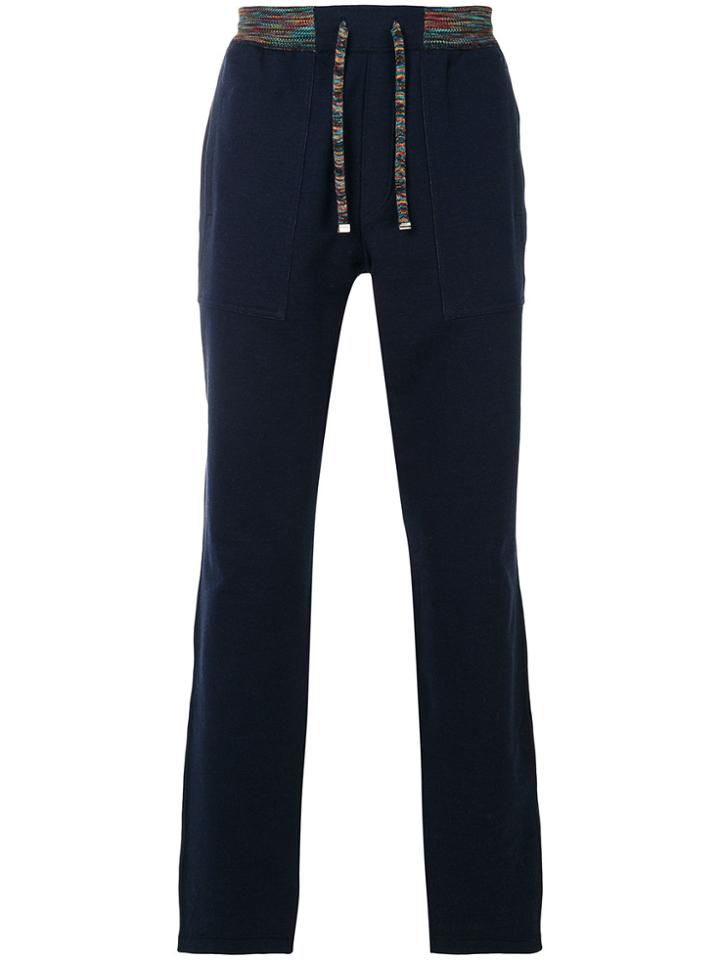 Missoni Track Pants With Contrast Waistband - Blue