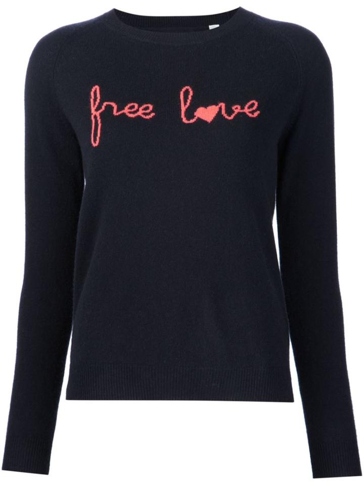 Chinti And Parker 'free Love' Intarsia Jumper, Women's, Size: Xs, Black, Cashmere