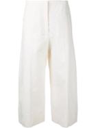 Lemaire - Cropped Wide-leg Trousers - Women - Cotton - 38, Nude/neutrals, Cotton