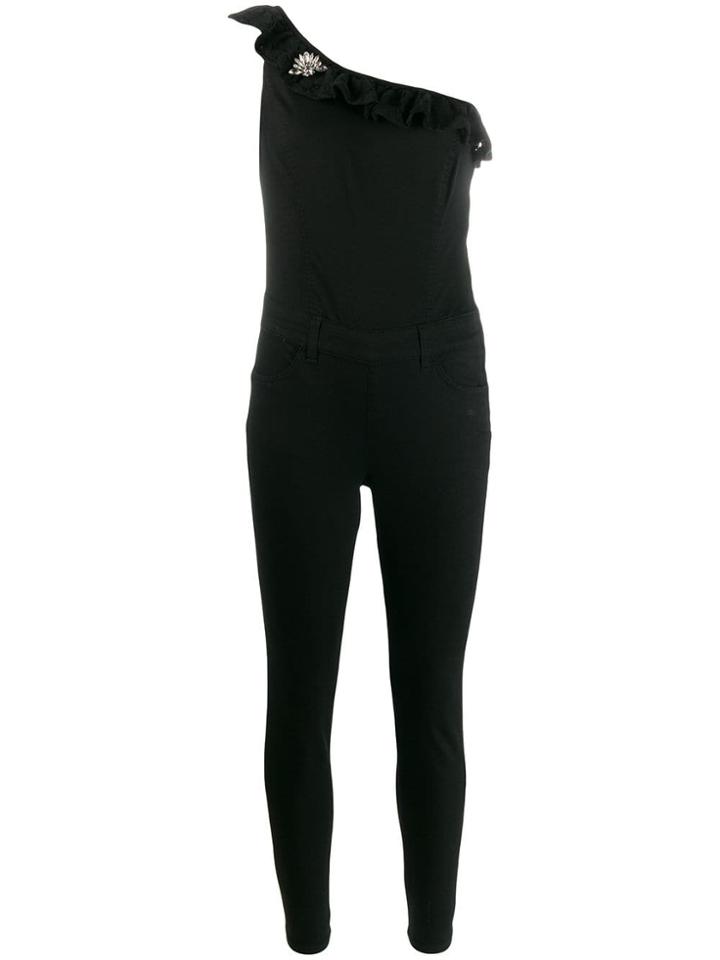 Liu Jo One Shoulder Tailored Jumpsuit - Black