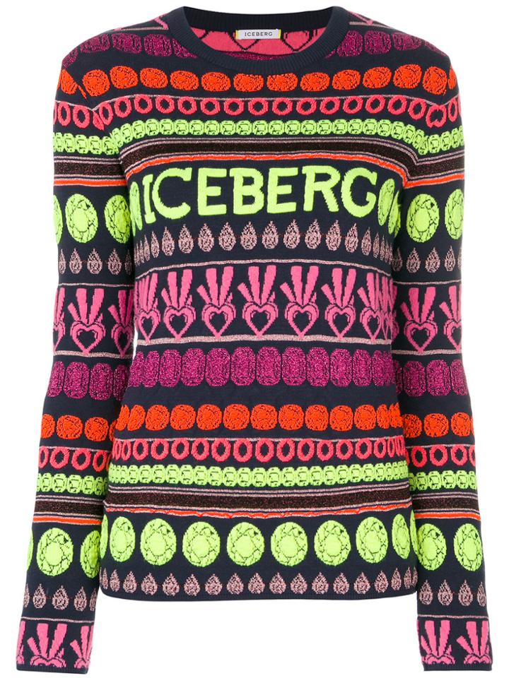 Iceberg Intarsia Logo Jumper - Multicolour