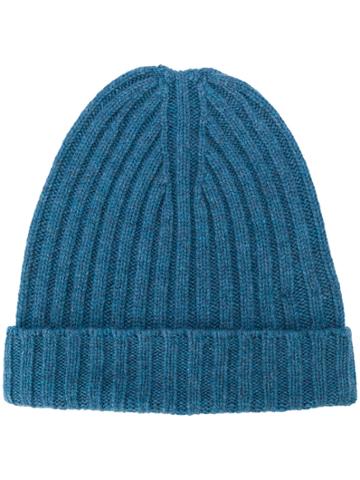 Bear Hug Ribbed Beanie - Blue