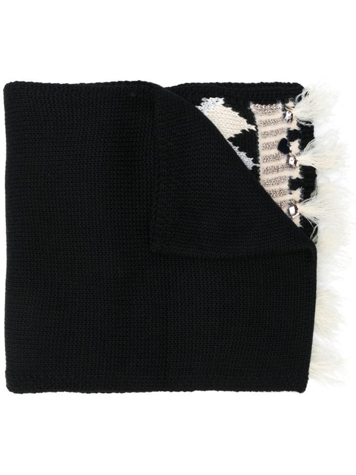 Twin-set Jacquard Fair Isle Scarf - Black