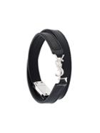 Saint Laurent 'monogram' Double Wrap Bracelet, Women's, Size: Large, Black