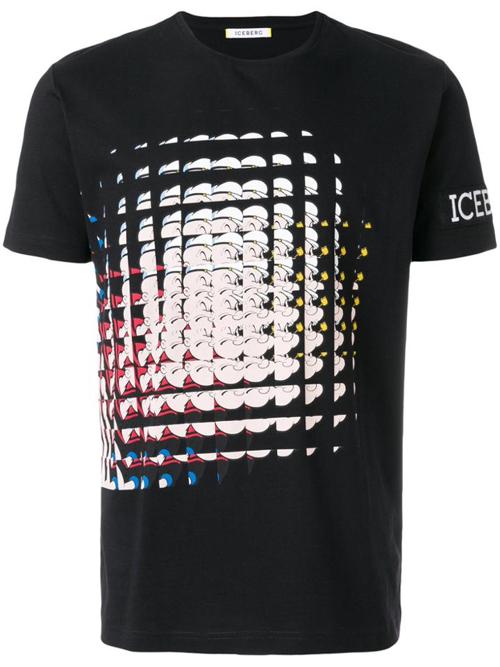Iceberg Digital Print T-shirt - Black