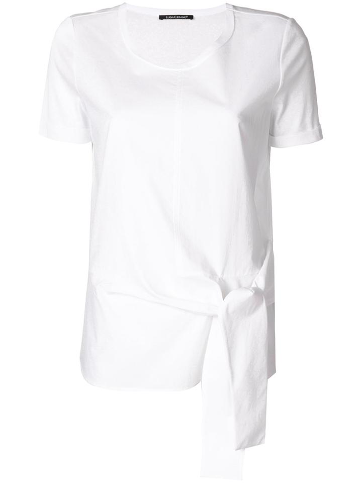 Luisa Cerano Knot Detail T-shirt - White