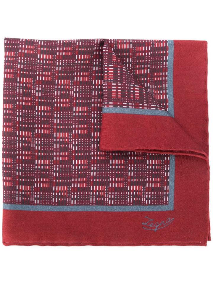 Ermenegildo Zegna Geometric Logo Scarf - Red