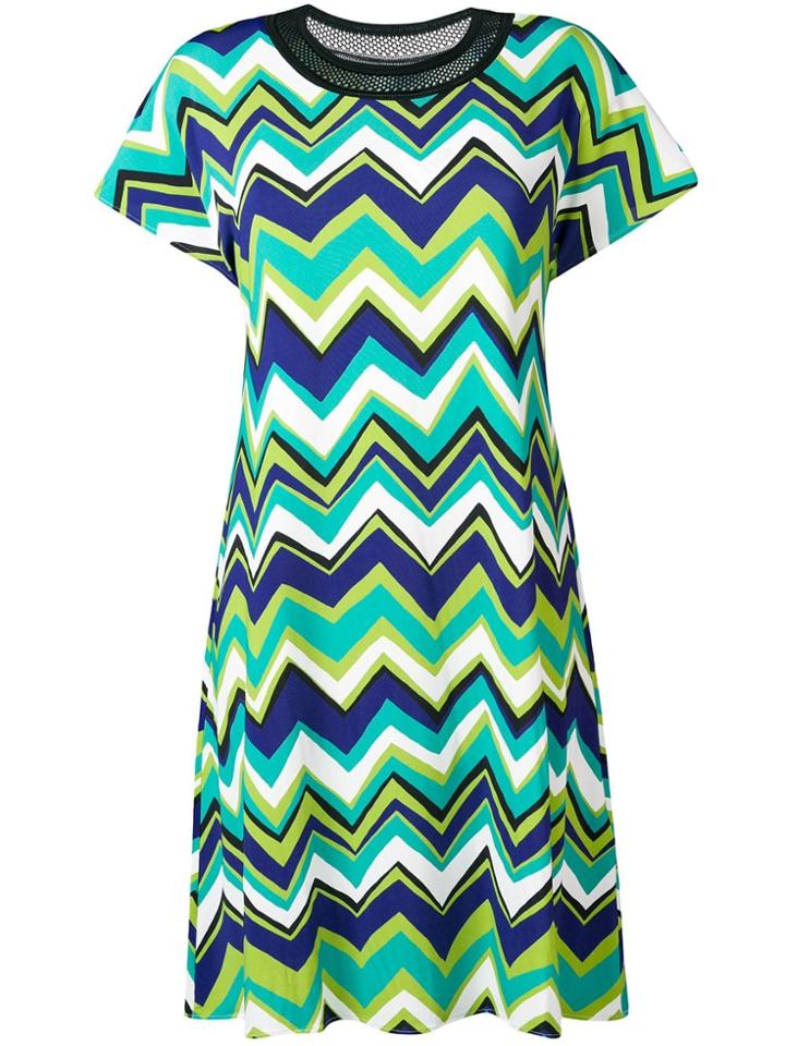 M Missoni Green Patterned T-shirt Dress