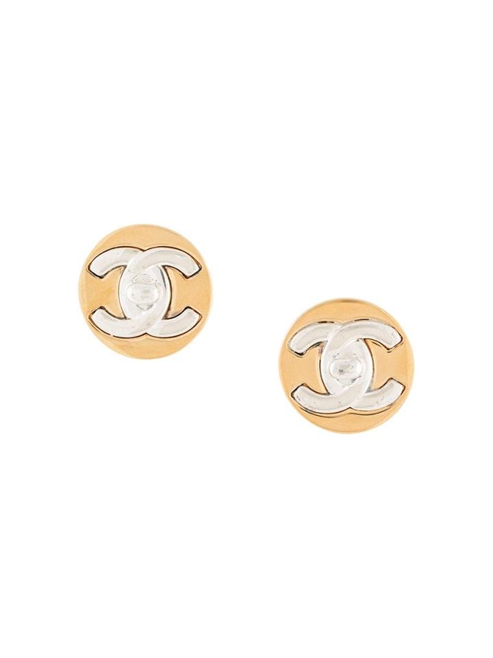 Chanel Pre-owned Cc Turn-lock Button Earrings - Gold