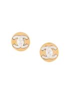 Chanel Pre-owned Cc Turn-lock Button Earrings - Gold