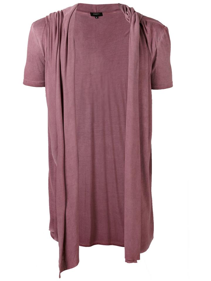 Unconditional - Draped Hooded Waistcoat T-shirt - Men - Rayon - Xs, Pink/purple, Rayon