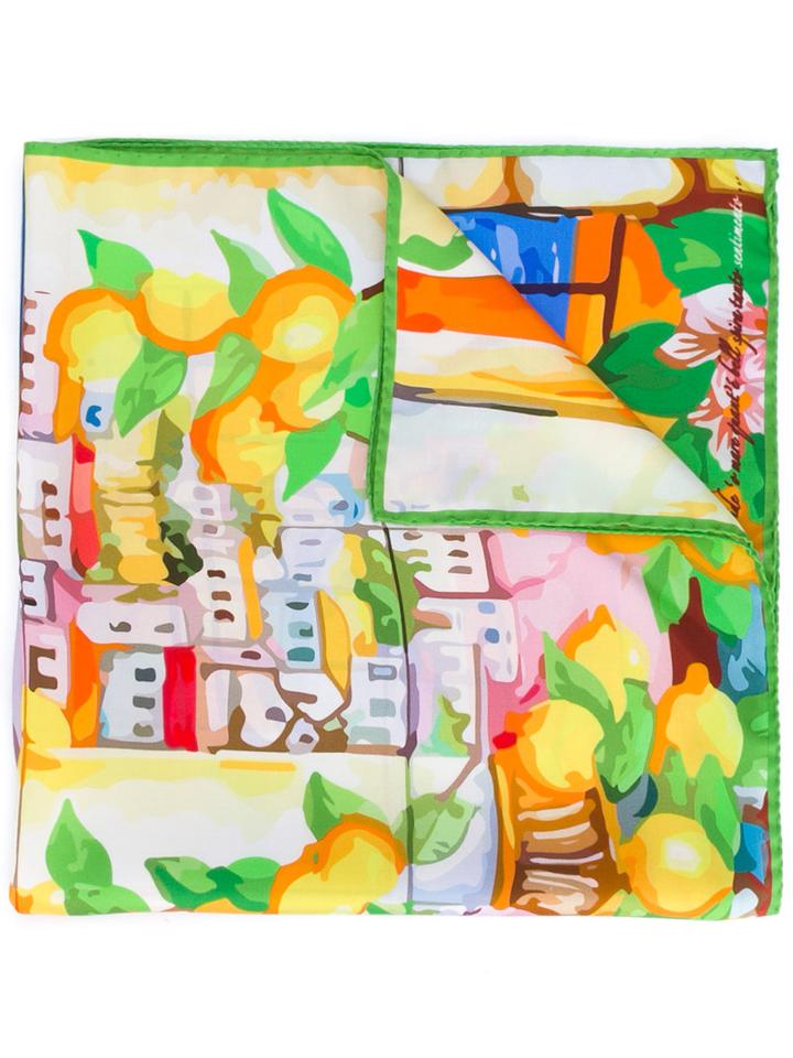 Fefè - Printed Scarf - Unisex - Silk - One Size, Blue, Silk