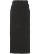Rejina Pyo High Waisted Ribbed Knitted Midi Skirt - Grey