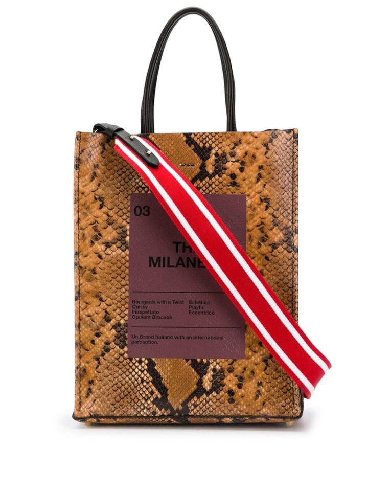 No21 Snake-print Shopper Bag - Brown