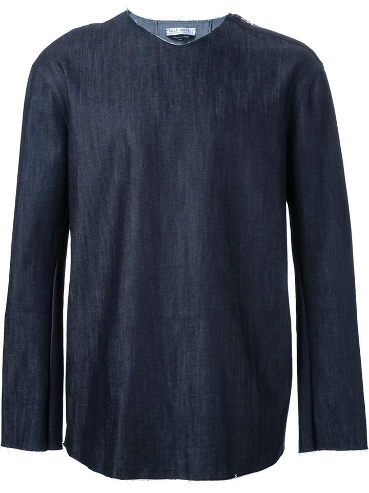 Selfmade By Gianfranco Villegas Shoulder Zip Box Pleat Shirt