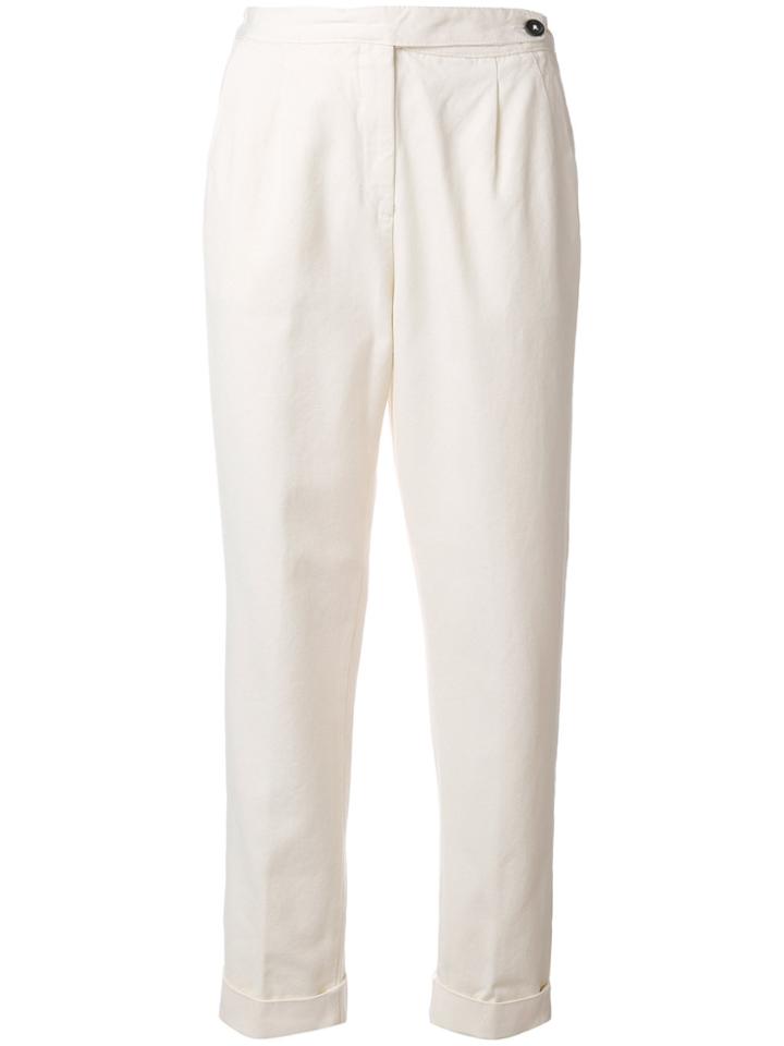 Massimo Alba Cropped Trousers - Nude & Neutrals