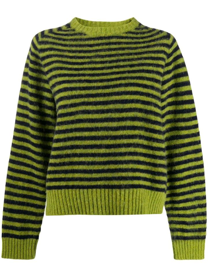 Ymc Striped Knitted Jumper - Green